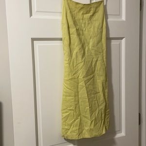 Lime linen dress with open tie back